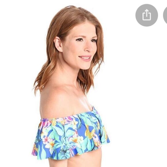 MAAJI OFF THE SHOULDER Floral RUFFLE BIKINI TOP - Picture 2 of 14